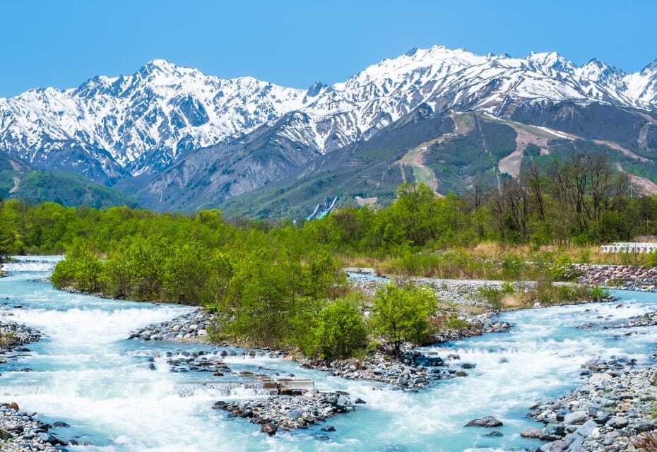 長野県の山と川